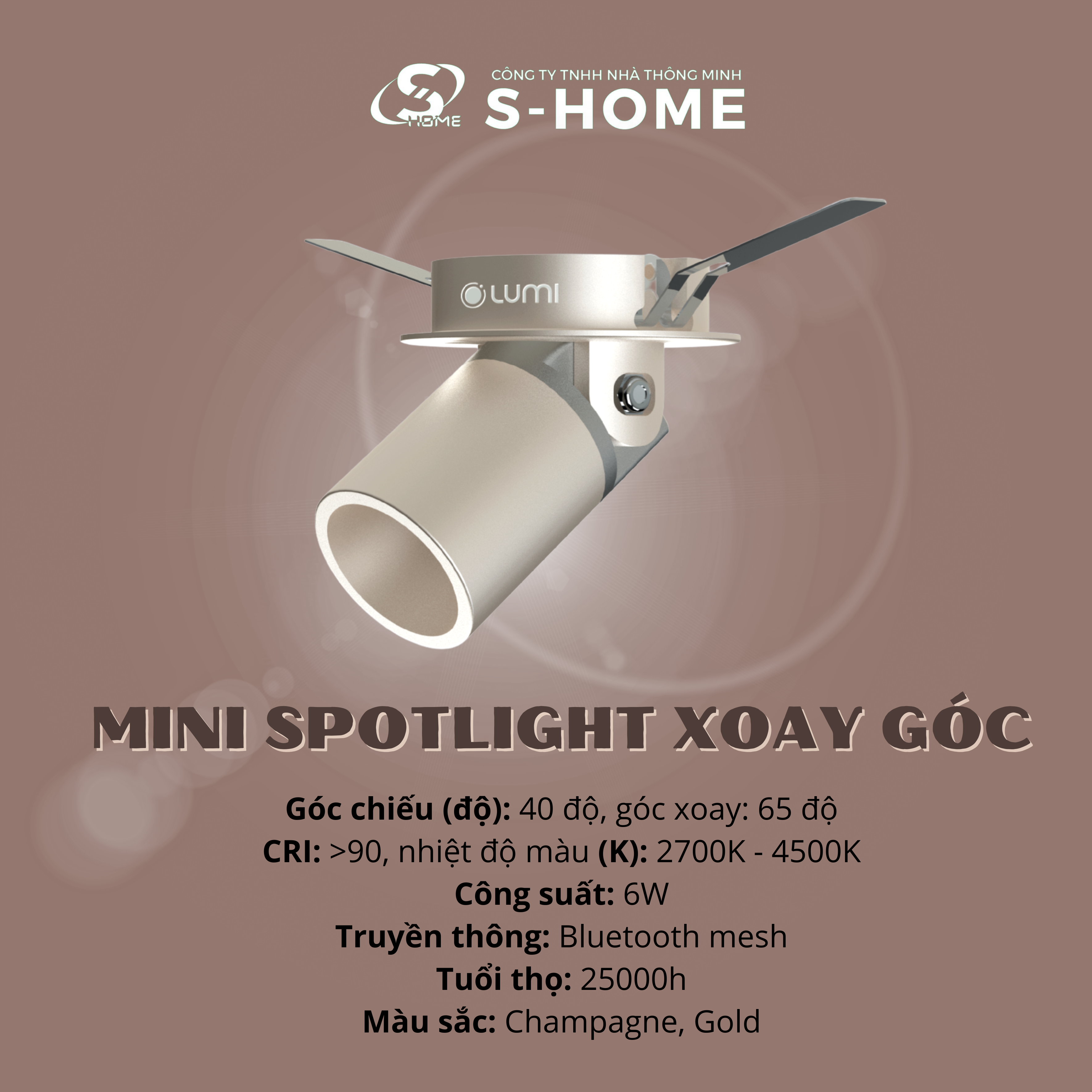 Đèn Mini Sportlight Xoay Góc 6W - Lumi Lighting Tại Nha Trang